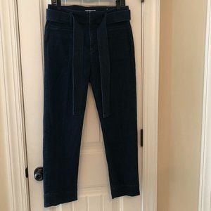 NEARLY NEW LOFT TIE WAIST HIGH RISE STRAIGHT JEAN; SIZE 29 REGULAR
